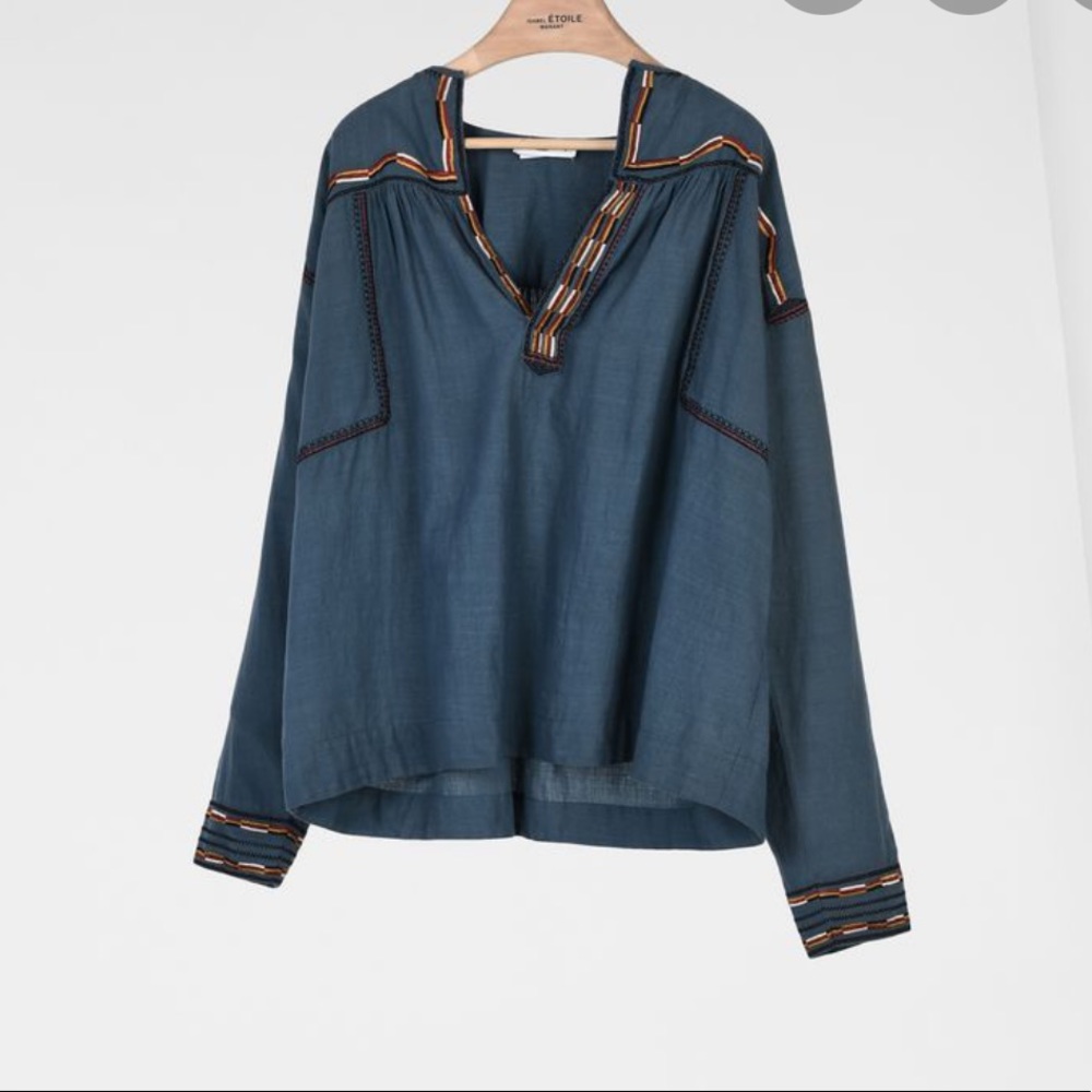 isabel marant bilcky summer embroidered blouse